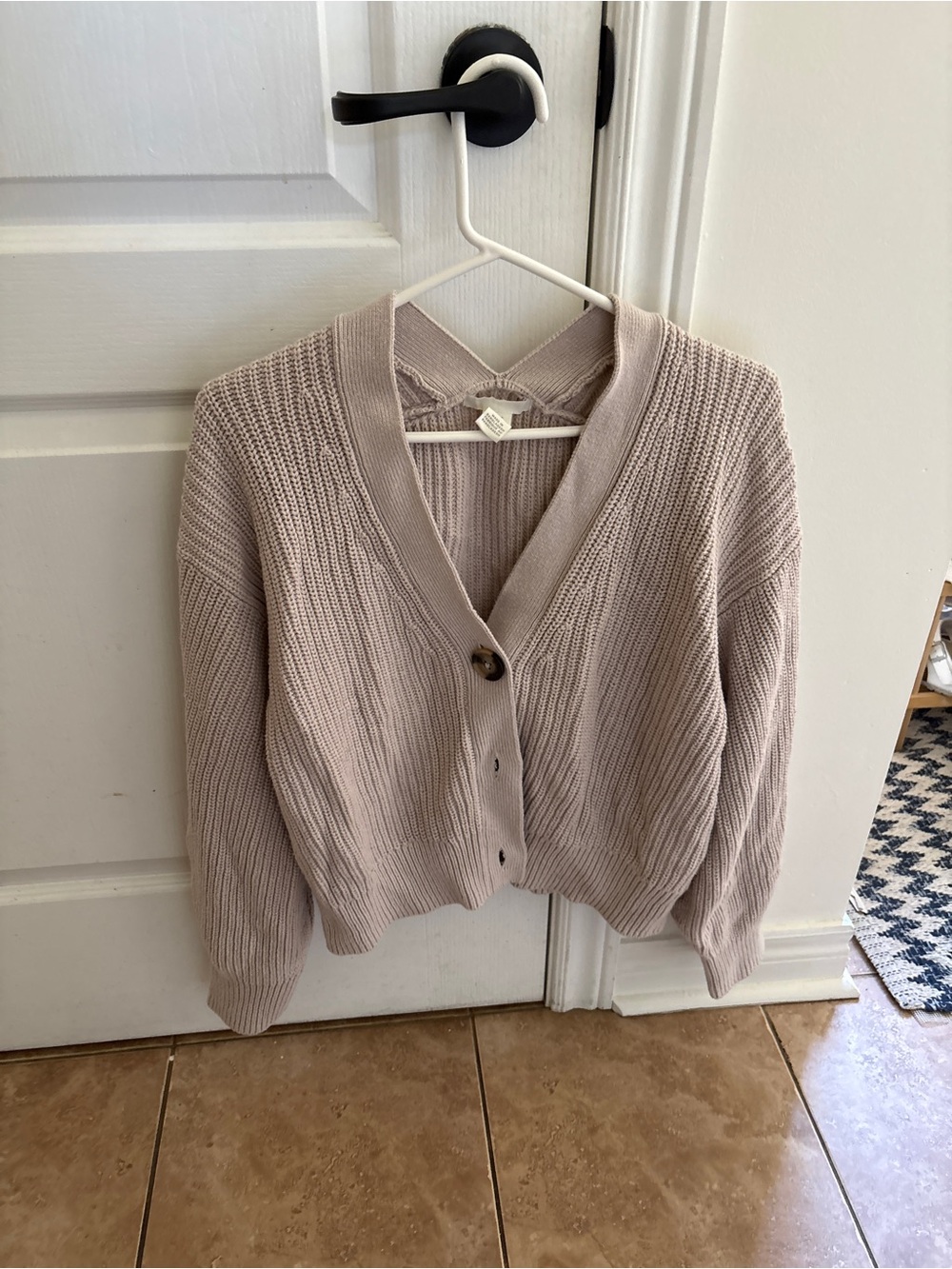 H&M soft V-Neck Knit Cardigan Sweater - Light Taupe
